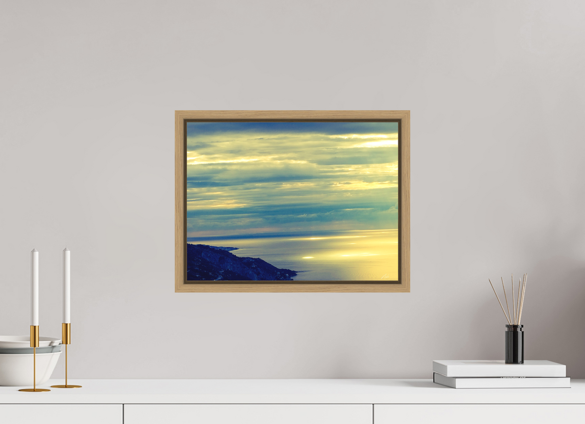 40 x 30 cm, Caisse Américaine NIKODEL Infini de bleus — II
