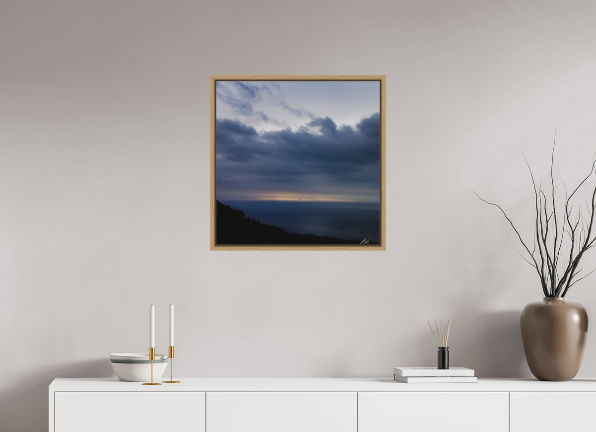 60 x 60 cm, Caisse Américaine NIKODEL Infini de bleus — III