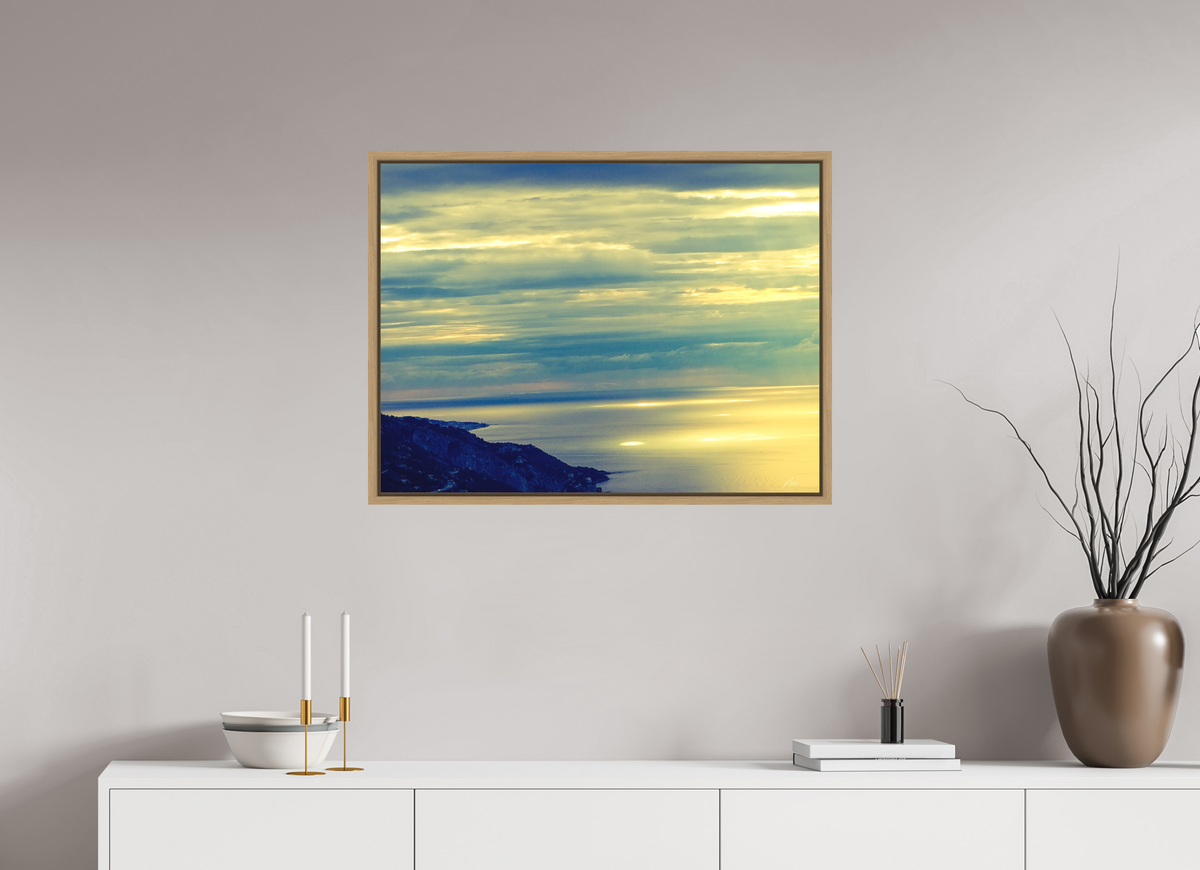 80 x 60 cm, Caisse Américaine NIKODEL Infini de bleus — II