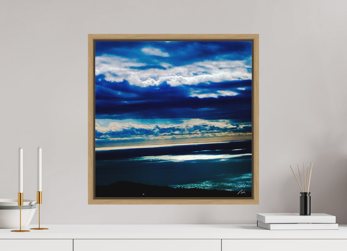 50 x 50 cm, Caisse Américaine Infini de bleus — I