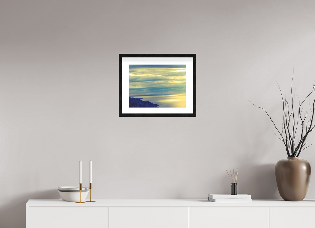 40 x 30 cm, Contemplationnisme — Fine Art Encadré Infini de bleus — II