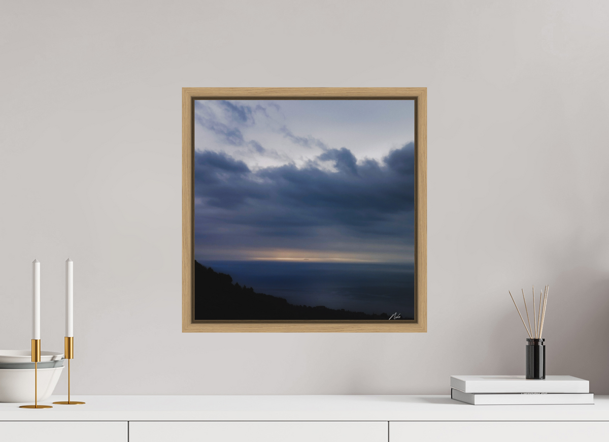 40 x 40 cm, Caisse Américaine NIKODEL Infini de bleus — III