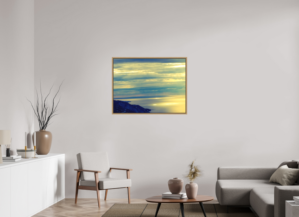 100 x 75 cm, Caisse Américaine NIKODEL Infini de bleus — II
