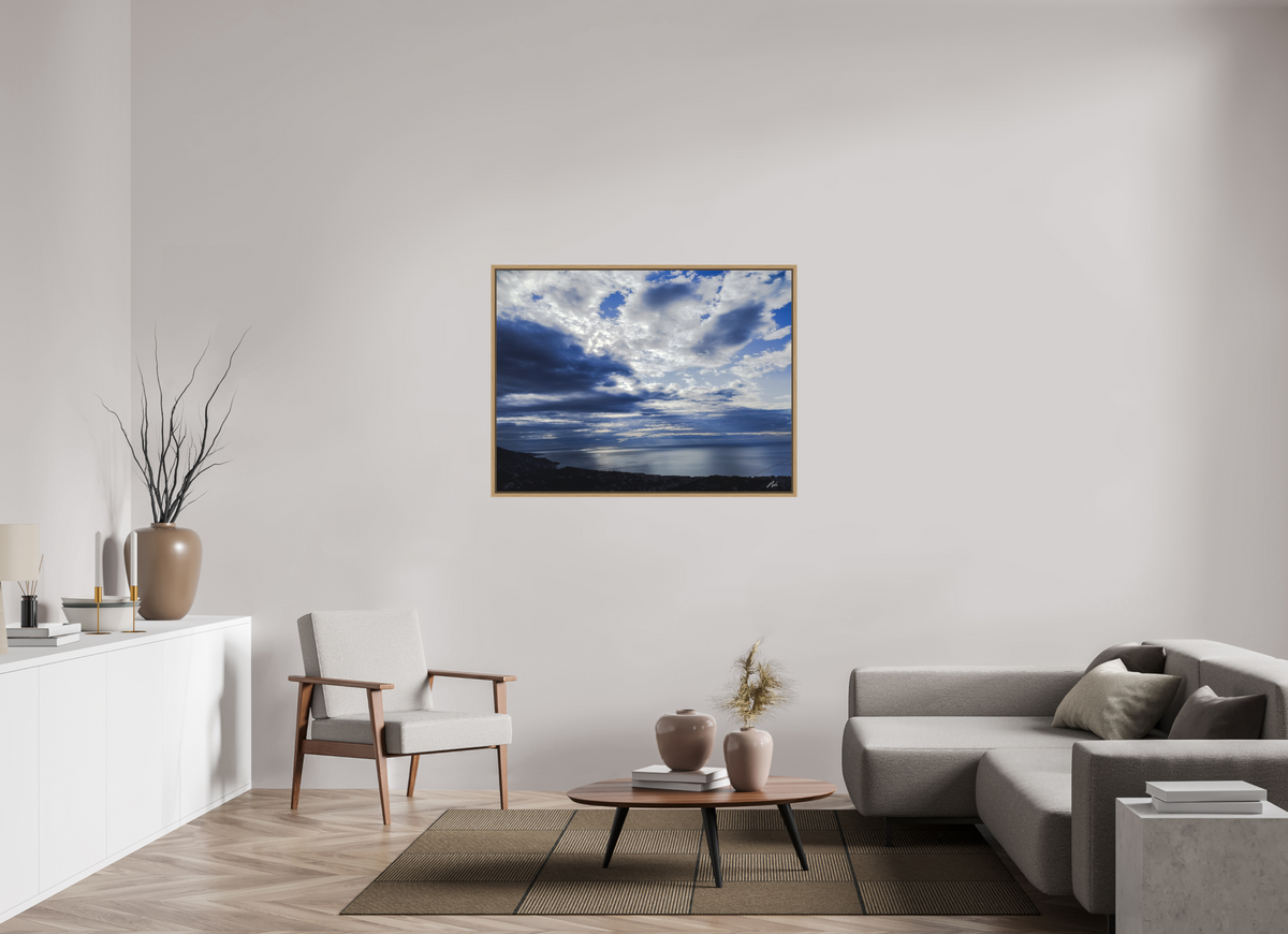 120 x 90 cm, Caisse Américaine NIKODEL Infini de bleus — IV