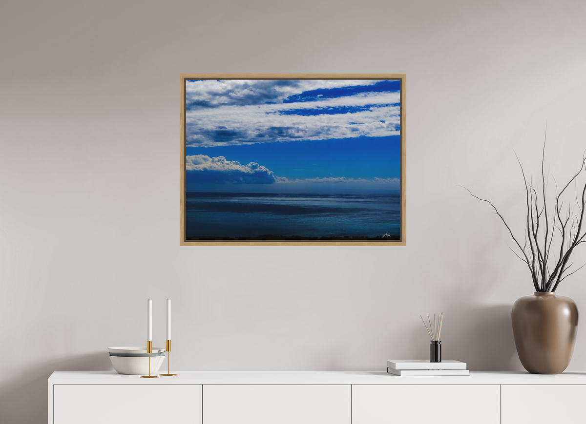 80 x 60 cm, Caisse Américaine NIKODEL Infini de bleus — V