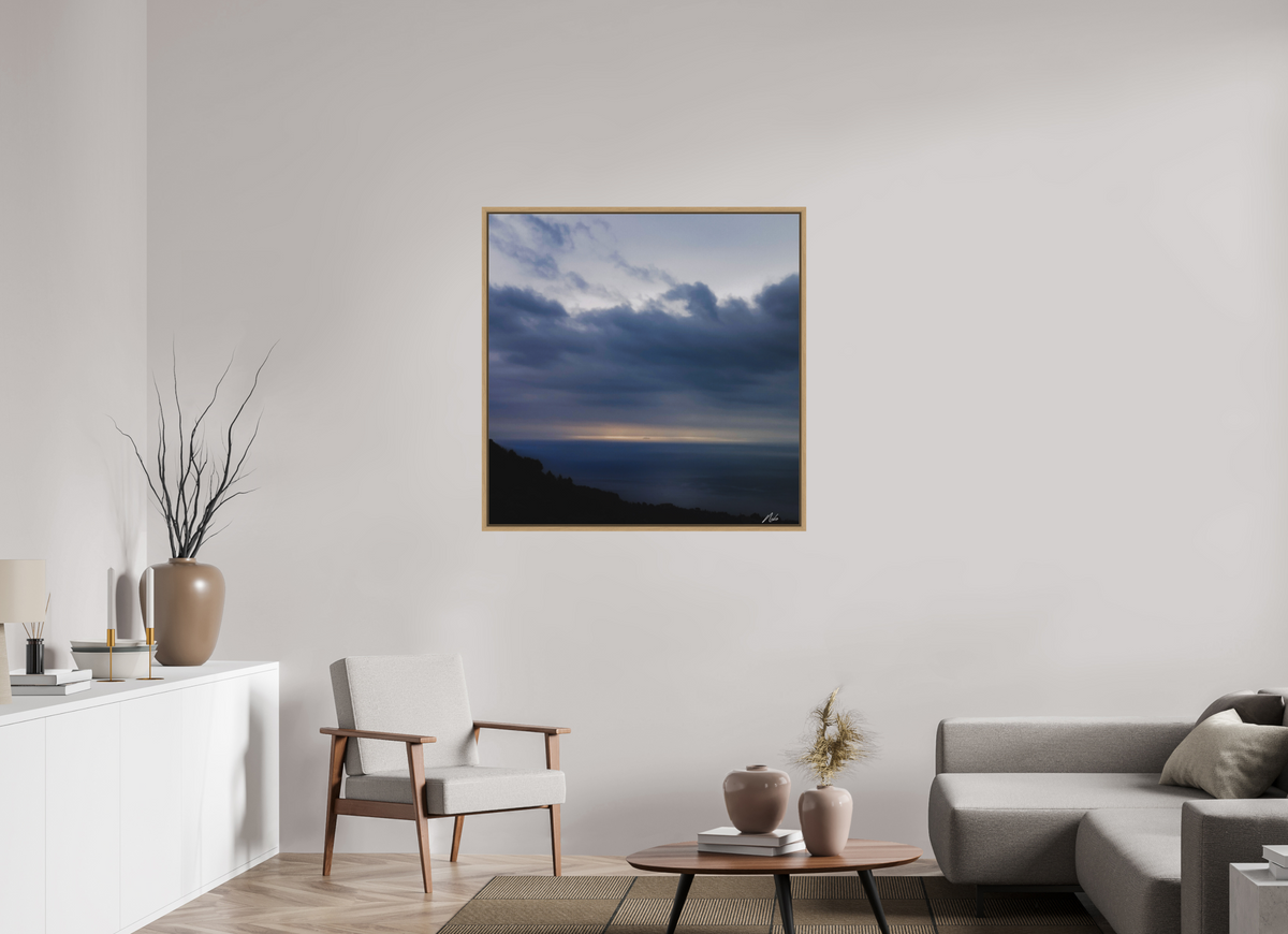 100 x 100 cm, Caisse Américaine NIKODEL Infini de bleus — III