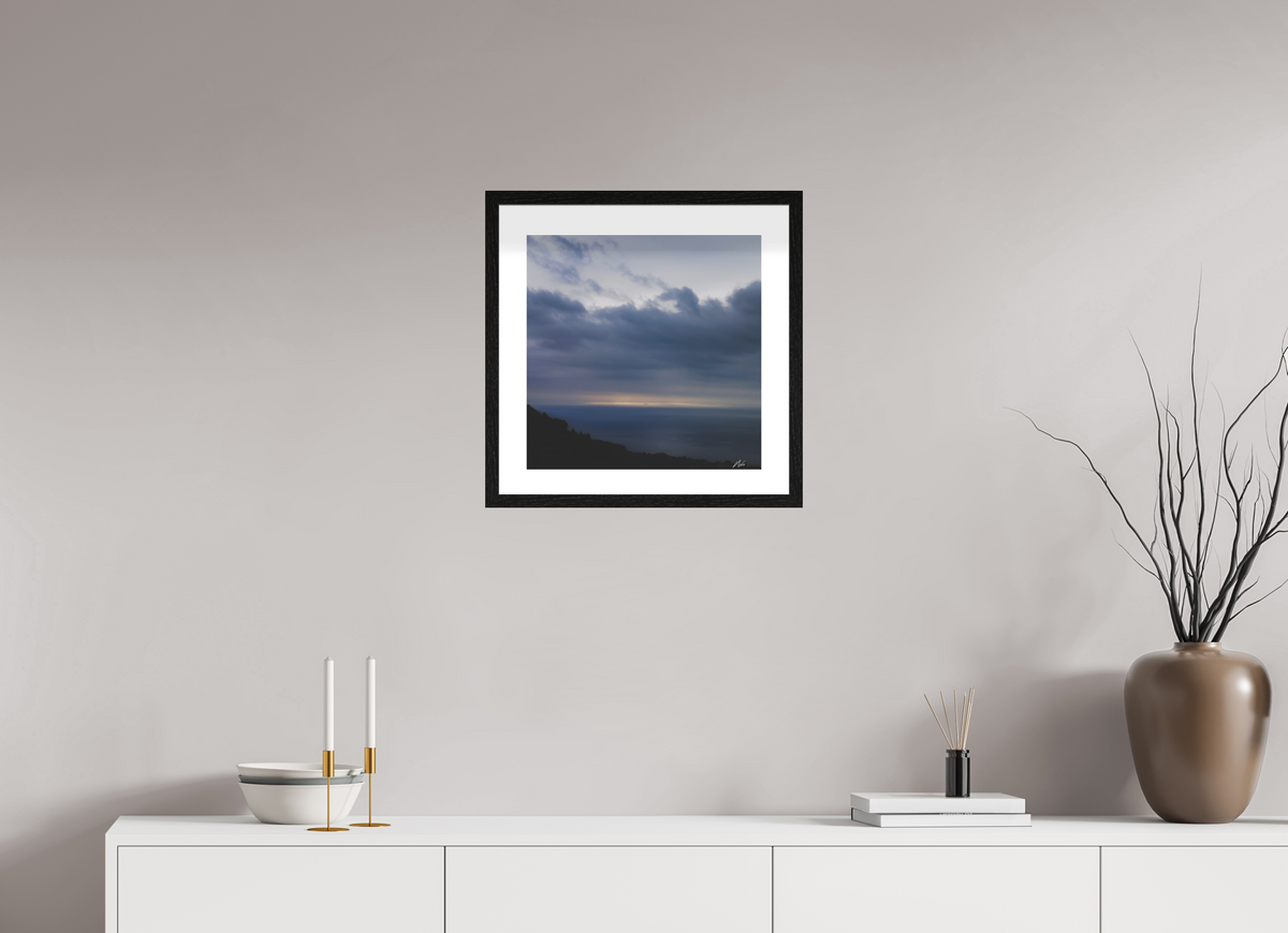 40 x 40 cm, Contemplationnisme — Fine Art Encadré Infini de bleus — III