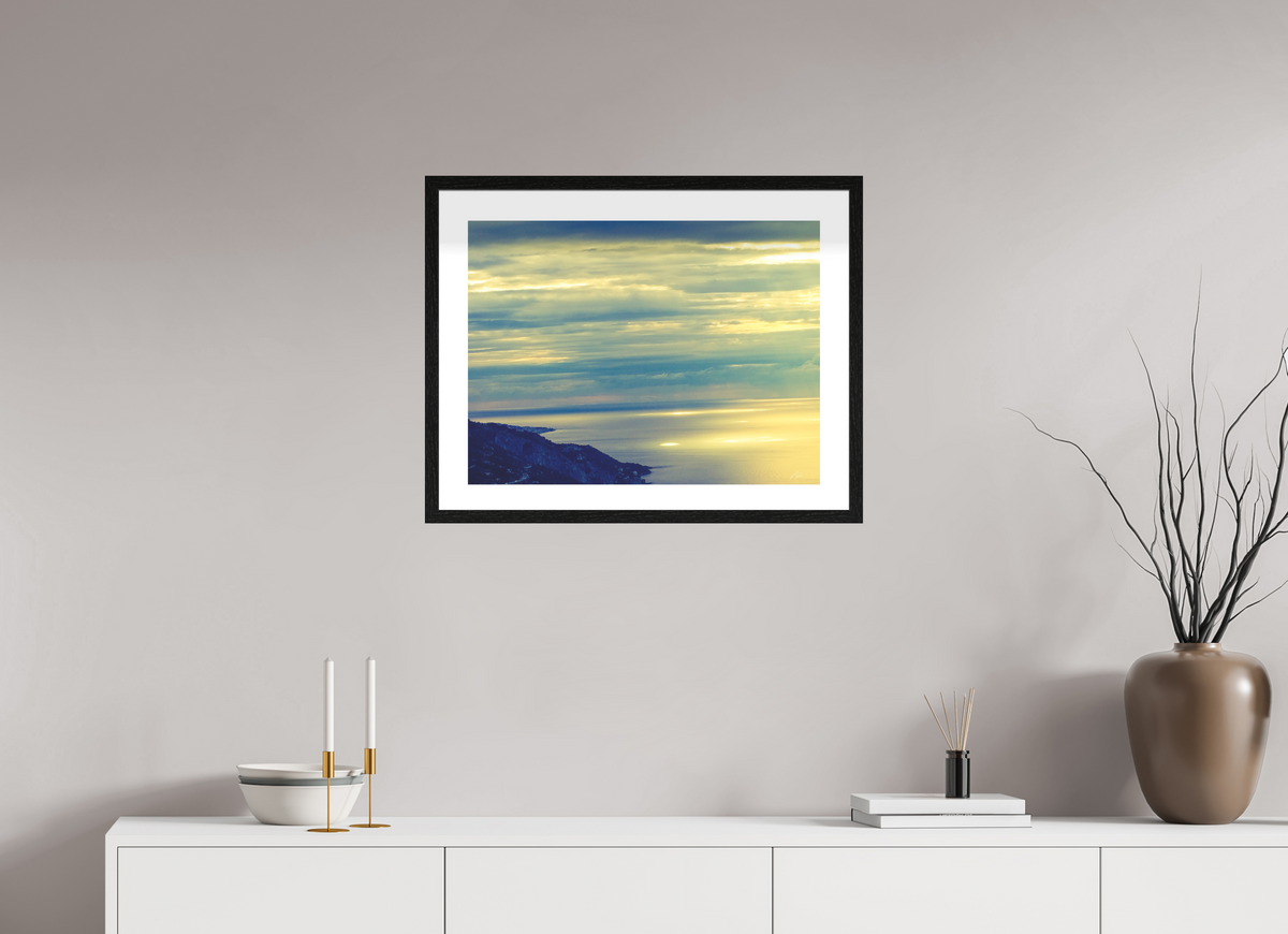 60 x 45 cm, Contemplationnisme — Fine Art Encadré Infini de bleus — II