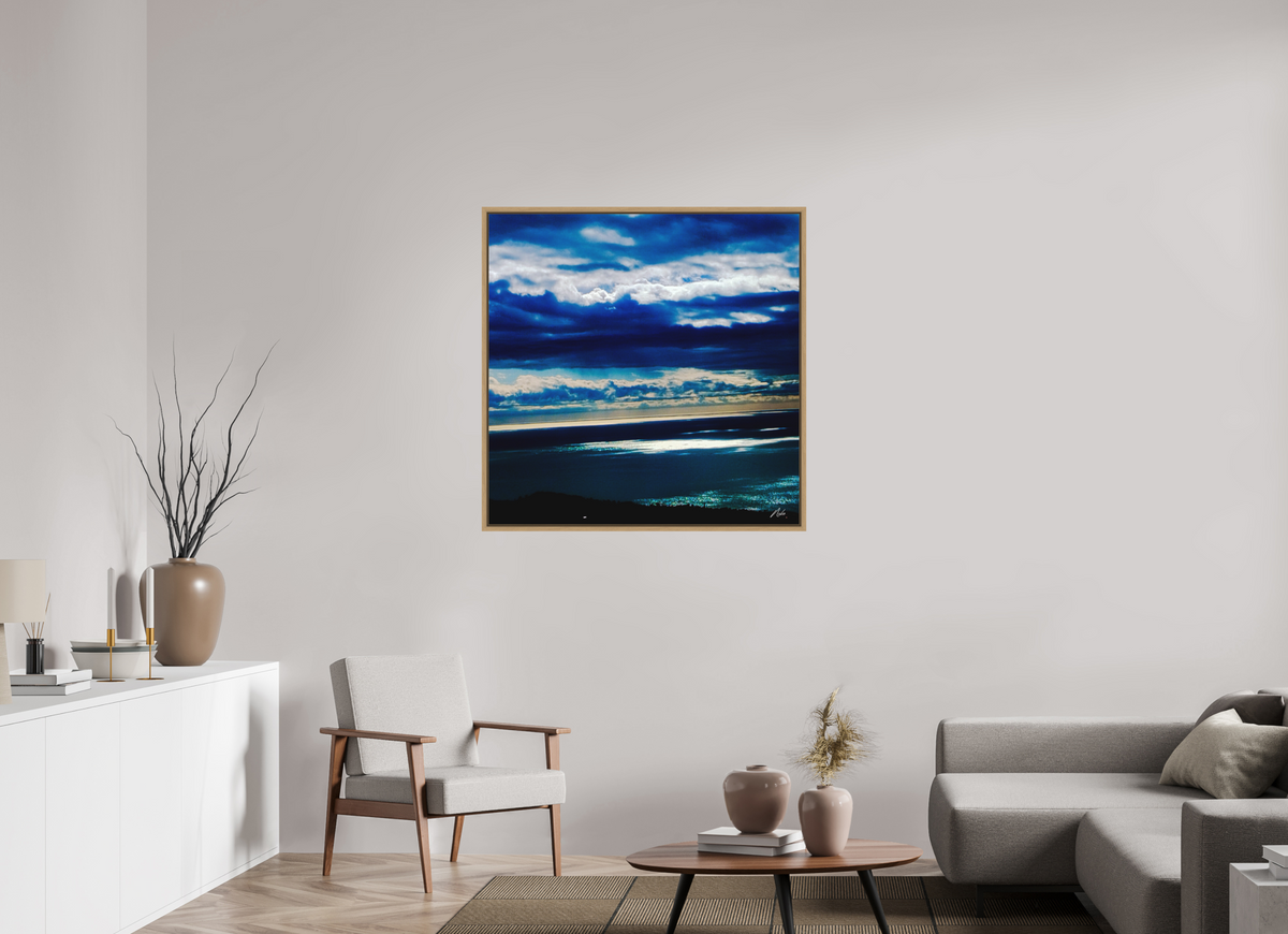 100 x 100 cm, Caisse Américaine Infini de bleus — I