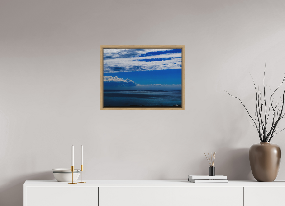60 x 45 cm, Caisse Américaine NIKODEL Infini de bleus — V