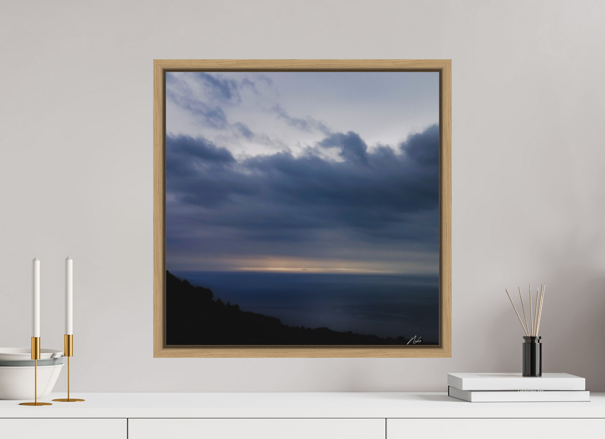 50 x 50 cm, Caisse Américaine NIKODEL Infini de bleus — III