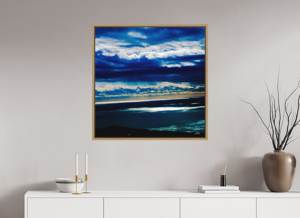 80 x 80 cm, Caisse Américaine Infini de bleus — I