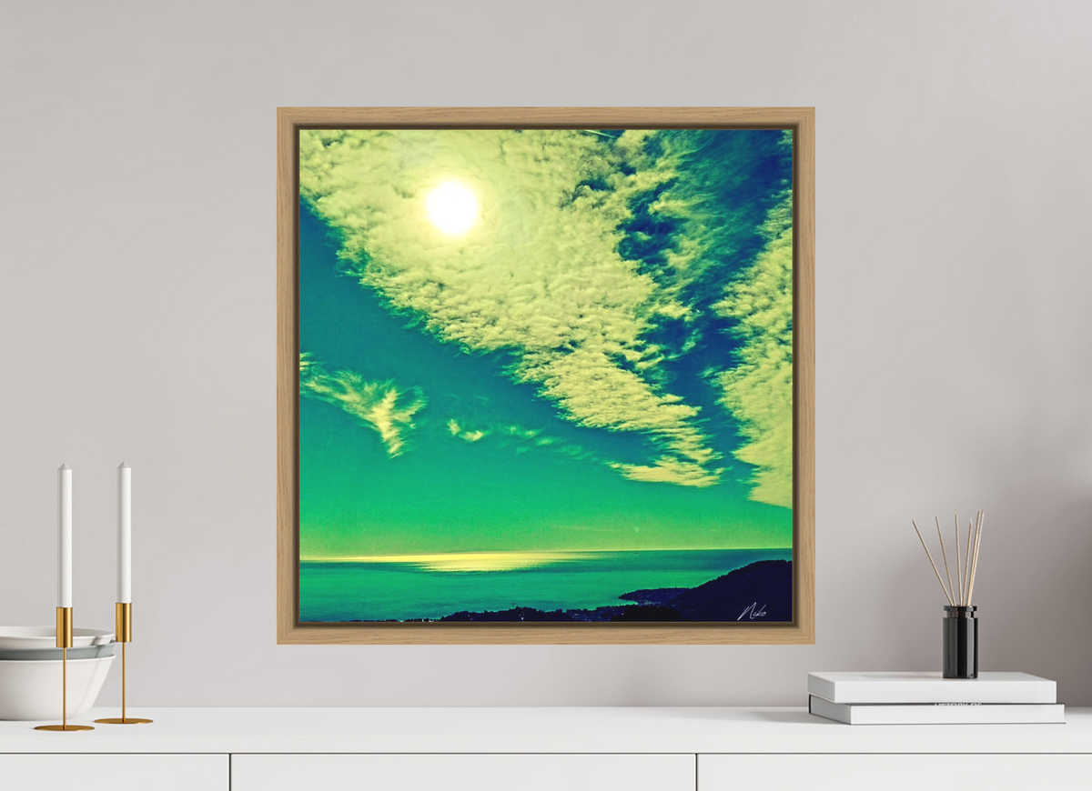 50 x 50 cm, Caisse Américaine NIKODEL Infini de bleus — VI