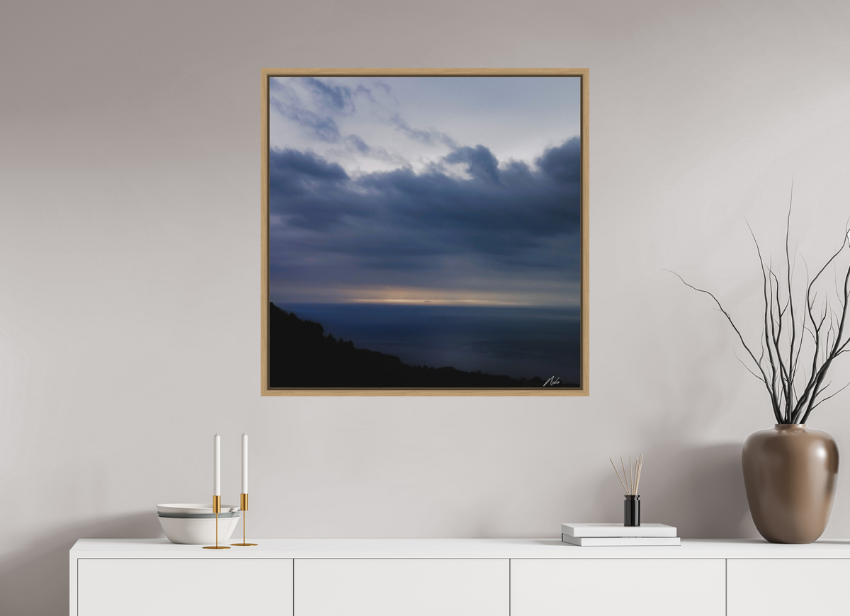 80 x 80 cm, Caisse Américaine NIKODEL Infini de bleus — III