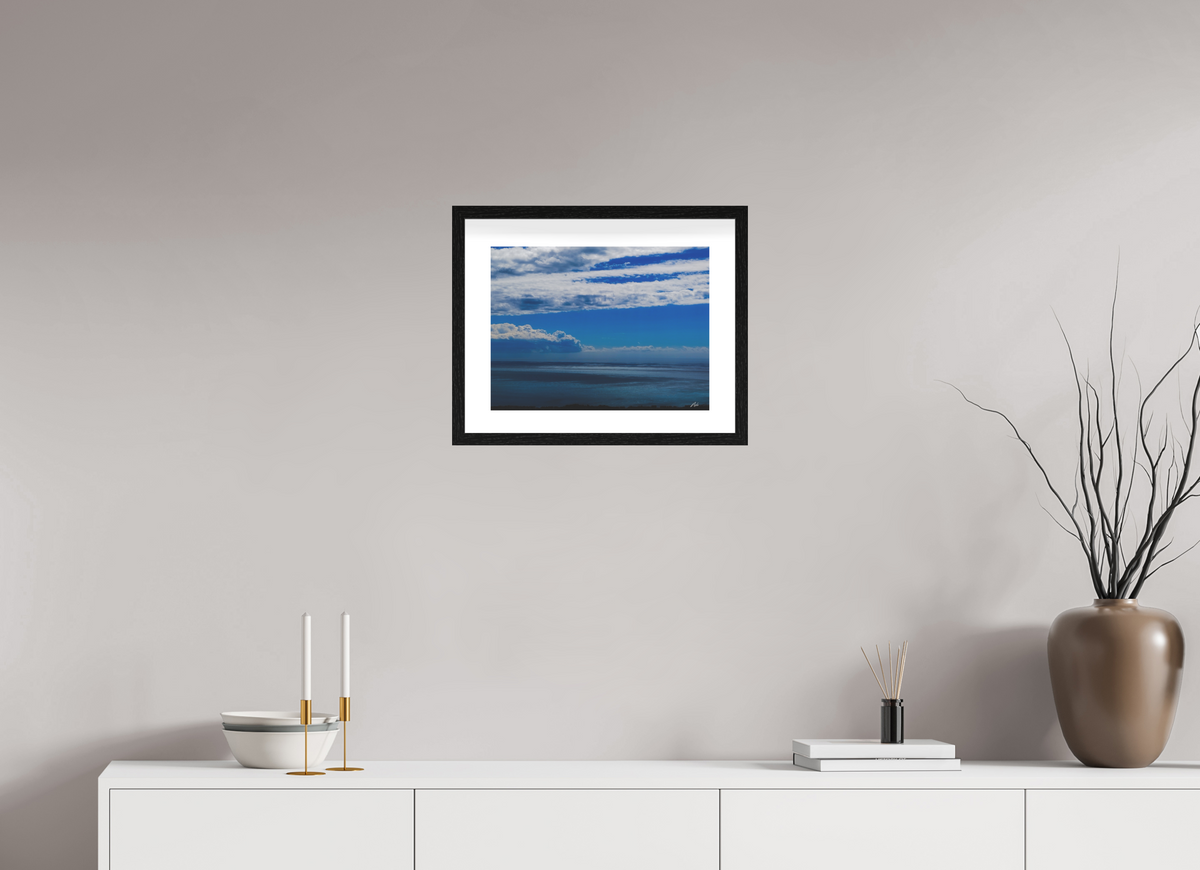 40 x 30 cm, Contemplationnisme — Fine Art Encadré Infini de bleus — V