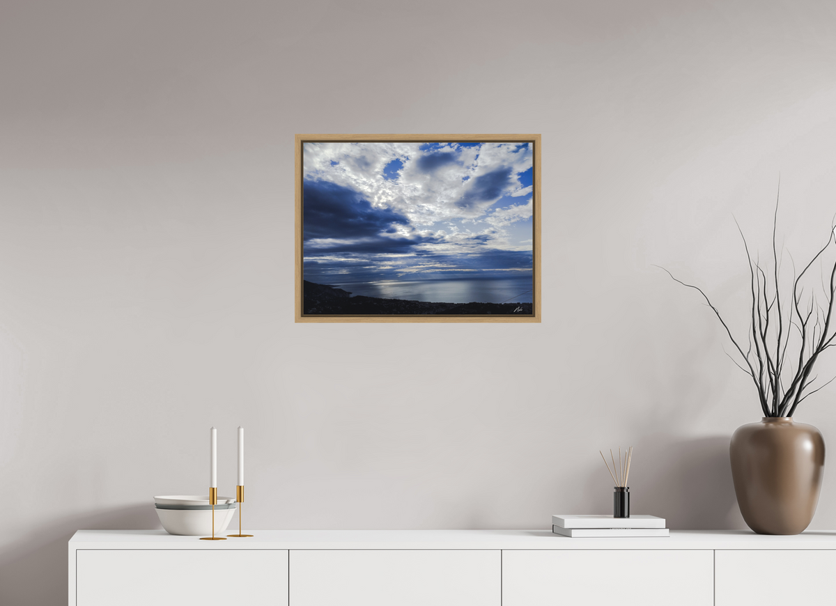 60 x 45 cm, Caisse Américaine NIKODEL Infini de bleus — IV