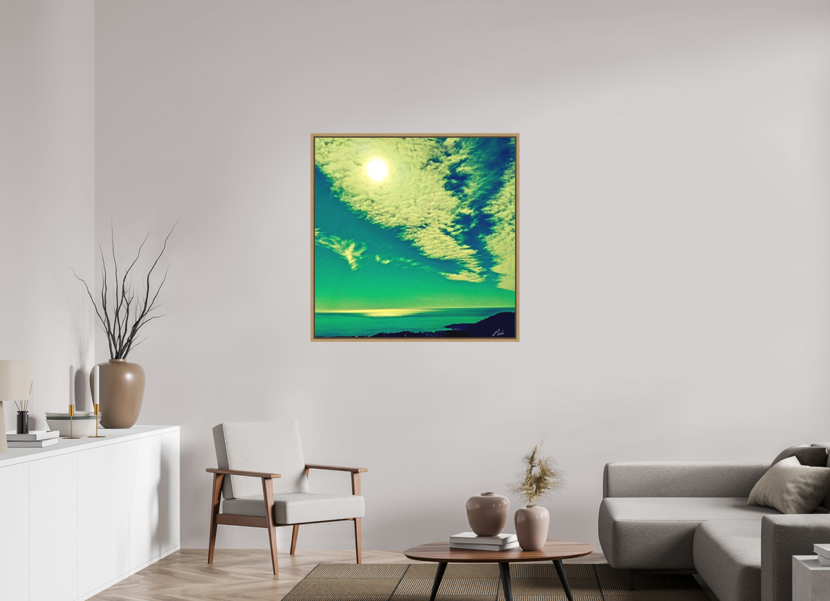 100 x 100 cm, Caisse Américaine NIKODEL Infini de bleus — VI