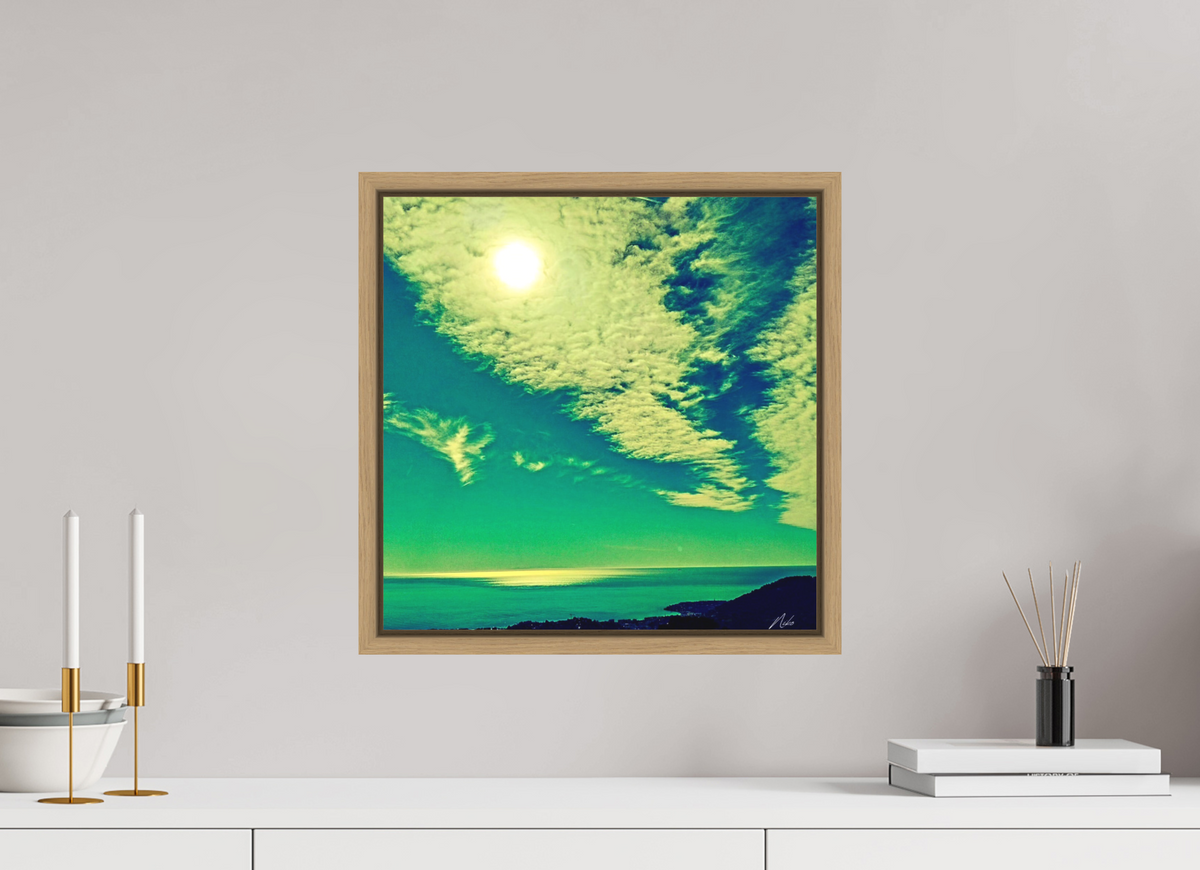 40 x 40 cm, Caisse Américaine NIKODEL Infini de bleus — VI
