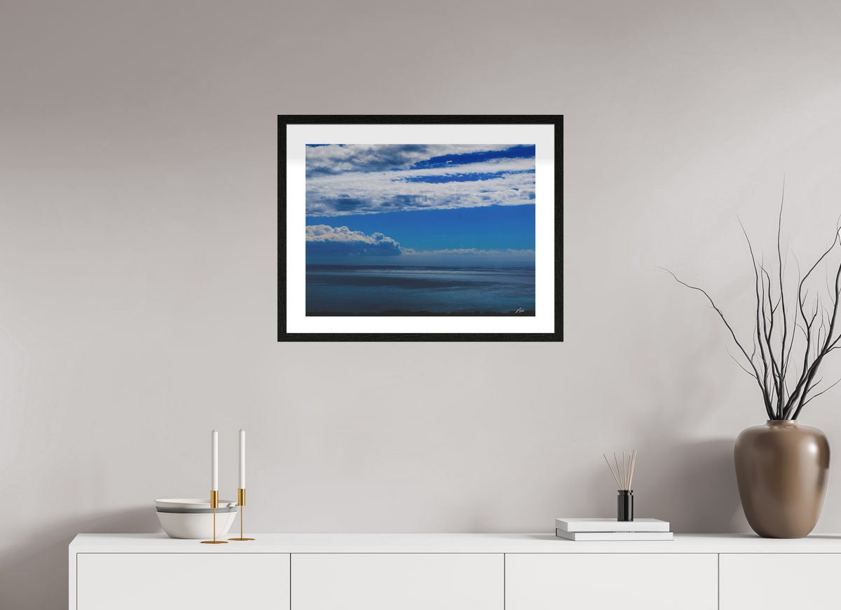 60 x 45 cm, Contemplationnisme — Fine Art Encadré Infini de bleus — V